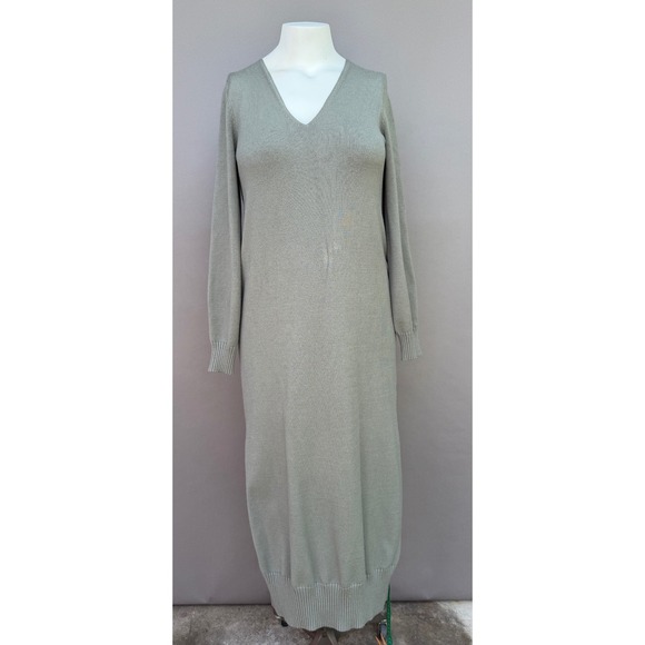 Splendid Dresses & Skirts - Splendid x Cella Jane Sage Green V-Neck Knit Midi Sweater Dress Size Small Earth